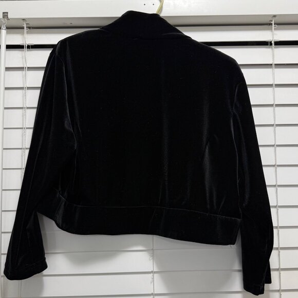 Lemmie for Nina Leonard 3/4 sleeve short velvet black bolero jacket: Size L - Picture 3 of 5